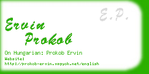 ervin prokob business card